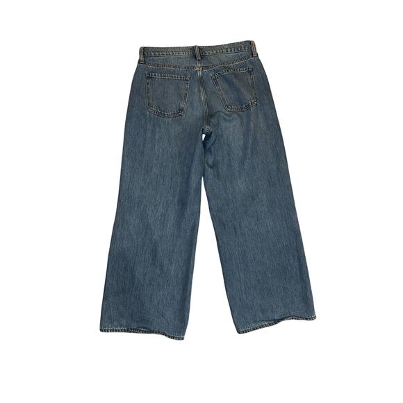 Old Navy Baggy Wide Leg Mid Rise Denim Jeans Lyocell Cotton Size 10 - Picture 2 of 8